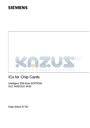 SLE4432 datasheet - ICs for Chip Cards Intelligent 256-Byte EEPROM