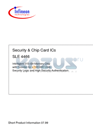 SLE4466 datasheet - Securiy & Chip Card ICs