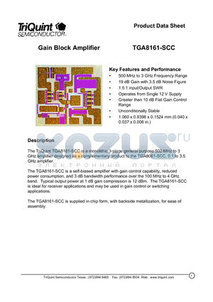 TGA8161 datasheet - Gain Block Amplifier