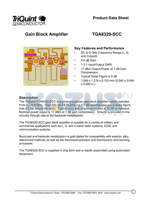 TGA8320-SCC datasheet - Gain Block Amplifier