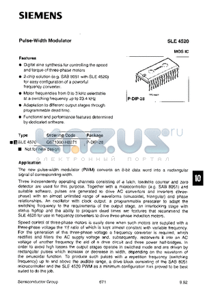 SLE4520 datasheet - Pulse-Width Modulator