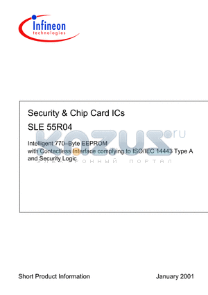 SLE55R04C datasheet - Security & Chip Card ICs