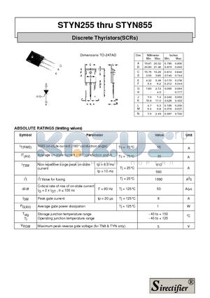 STYN855 datasheet - Discrete Thyristors(SCRs)