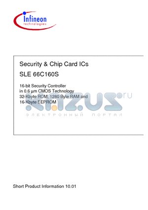 SLE66C160S-T85 datasheet - Security & Chip Card ICs