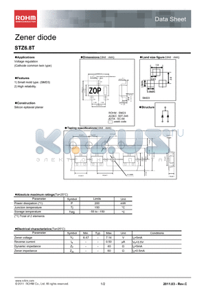 STZ6.8T datasheet - Zener diode
