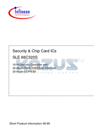 SLE66C320S datasheet - Security & Chip Card ICs SLE 66C320S