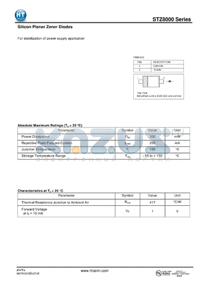 STZ8051A datasheet - Silicon Planar Zener Diodes