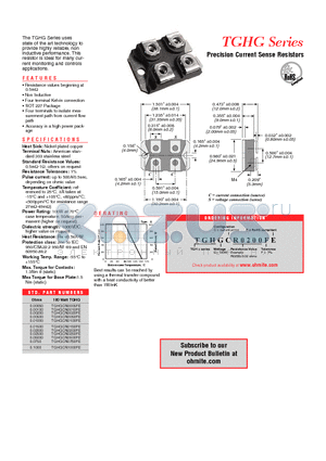 TGHGCR0150FE datasheet - Precision Current Sense Resistors
