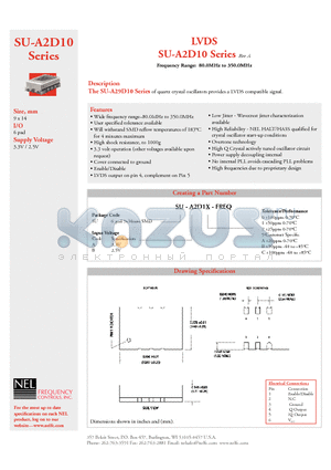SU-A2D10 datasheet - Frequency Range: 80.0MHz to 350.0MHz