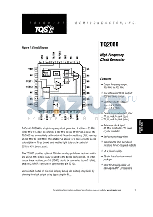 TQ2060 datasheet - High-Frequency Clock Generator
