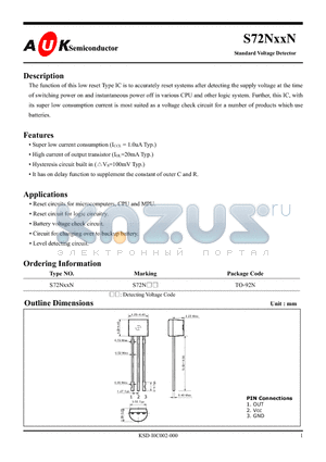 S72N45N datasheet - Standard Voltage Detector