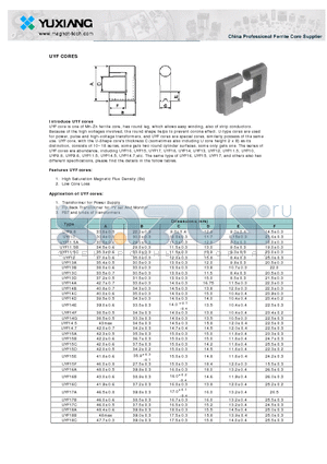UYF11.5B datasheet - High Saturation Magnetic Flux Density