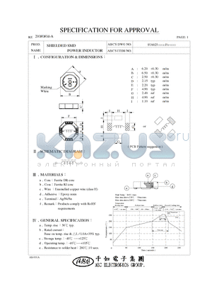 SU6025220YF datasheet - SHIELDED SMD POWER INDUCTOR