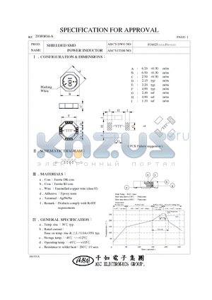 SU60258R2YF datasheet - SHIELDED SMD POWER INDUCTOR