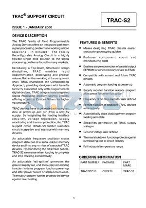 TRAC-S2 datasheet - TRAC SUPPORT CIRCUIT