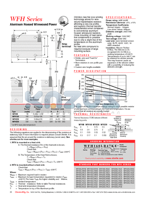 WFH330L50RJE datasheet - Aluminum Housed Wirewound Power