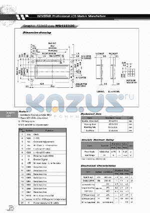 WG12232C datasheet - LCD MODULE