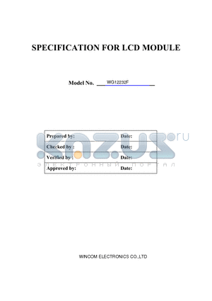WG12232F datasheet - SPECIFICATION FOR LCD MODULE
