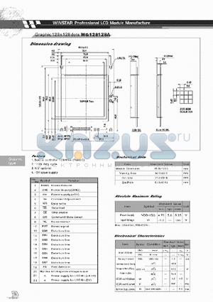 WG128128A datasheet - LCD MODULE GRAPHIC 128 X 128 DOTS