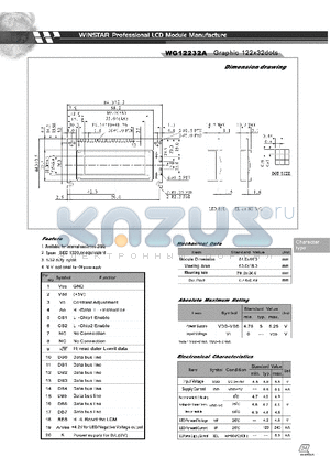 WG12232A datasheet - WINSTAR Professional LCD Module Manufacture