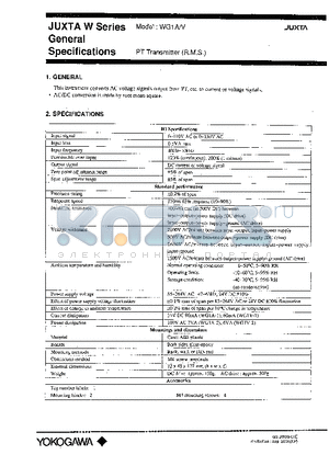 WG1V-12-1 datasheet - PT Transitter (R.M.S)