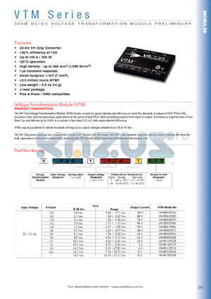 V048F033T040 datasheet - 300W DC/DC VOLTAGE TRANSFORMATION MODULE PRELIMINARY