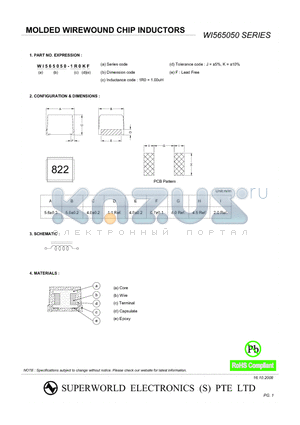 WI565050-1R2KF datasheet - MOLDED WIREWOUND CHIP INDUCTORS