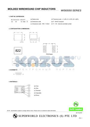 WI565050-1R8MF-55 datasheet - MOLDED WIREWOUND CHIP INDUCTORS