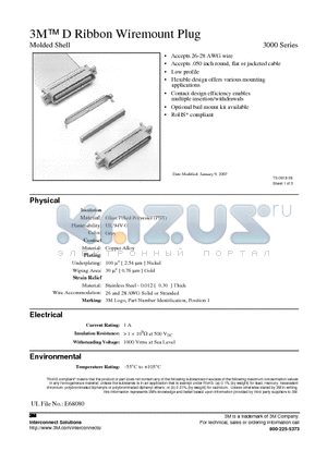 TS-0142 datasheet - 3M D Ribbon Wiremount Plug