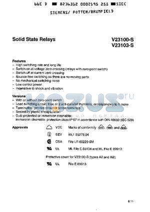 V23100-S4032-A225 datasheet - SOLID STATE REPLAYS
