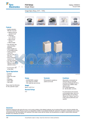 V23138-R1005-A403 datasheet - Single Nano Relay (THT  THR)