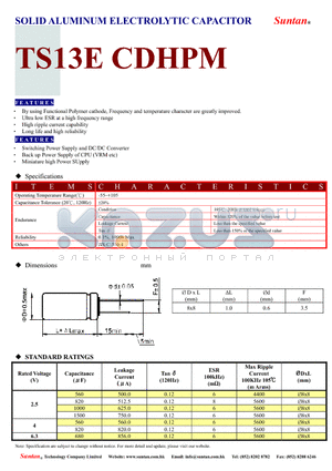 TS13EC-CDHPM datasheet - SOLID ALUMINUM ELECTROLYTIC CAPACITOR