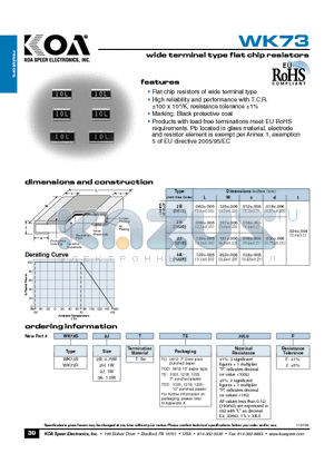 WK73R2BTTED33L0F datasheet - wide terminal type flat chip resistors