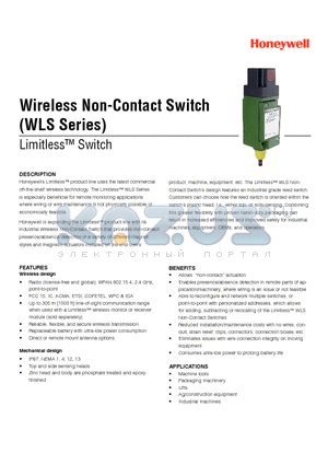 WLS1A00BQRS1 datasheet - Wireless Non-Contact Switch (WLS Series)