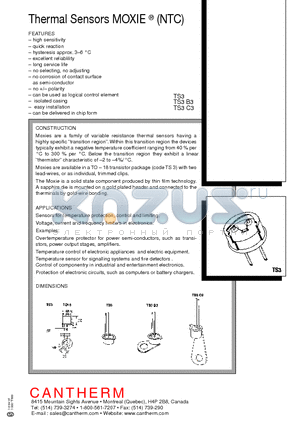 TS3-85 datasheet - Thermal Sensors MOXIE