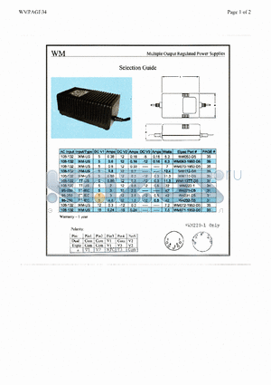 WM4231-D5 datasheet - Multiple Output Regulated Power Supplies