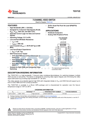 TS3V712E datasheet - 7-CHANNEL VIDEO SWITCH