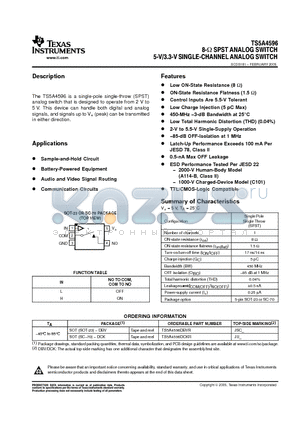 TS5A4596DBVRE4 datasheet - 8- SPST ANALOG SWITCH