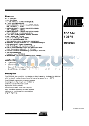 TS8388BCGL datasheet - ADC 8-bit 1 GSPS