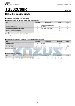 TS862C08R datasheet - Schottky Barrier Diode