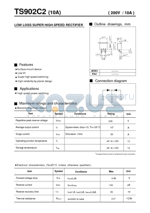 TS902C2 datasheet - LOW LOSS SUPER HIGH SPEED RECTIFIER