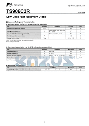 TS906C3R datasheet - Low-Loss Fast Recovery Diode