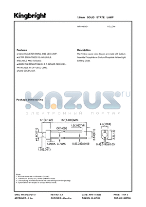 WP1060YD datasheet - 1.8mm SOLID STATE LAMP