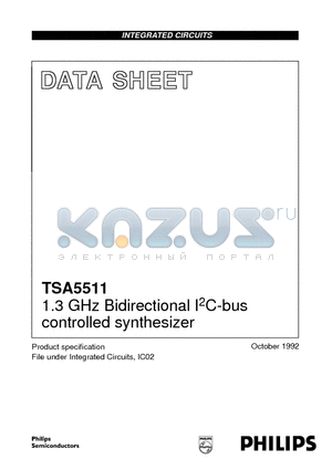 TSA5511 datasheet - 1.3 GHz Bidirectional I2C-bus controlled synthesizer