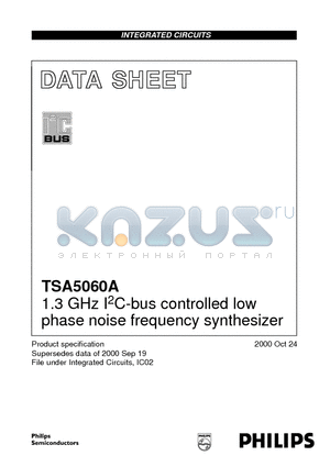 TSA5060AT datasheet - 1.3 GHz I2C-bus controlled low phase noise frequency synthesizer