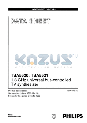 TSA5520 datasheet - 1.3 GHz universal bus-controlled TV synthesizer