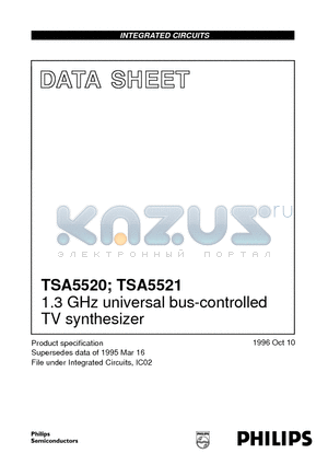 TSA5521 datasheet - 1.3 GHz universal bus-controlled TV synthesizer