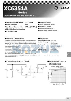XC6351A datasheet - CHARGE PUMP VOLTAGE INVERTER IC