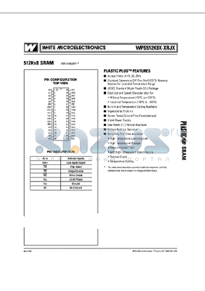 WPS512K8LT-XXXRJMB datasheet - 512Kx8 SRAM