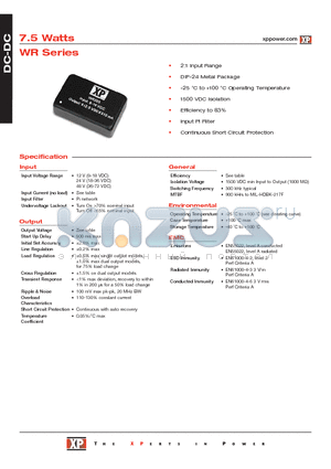 WR300 datasheet - DC-DC Power Supplies